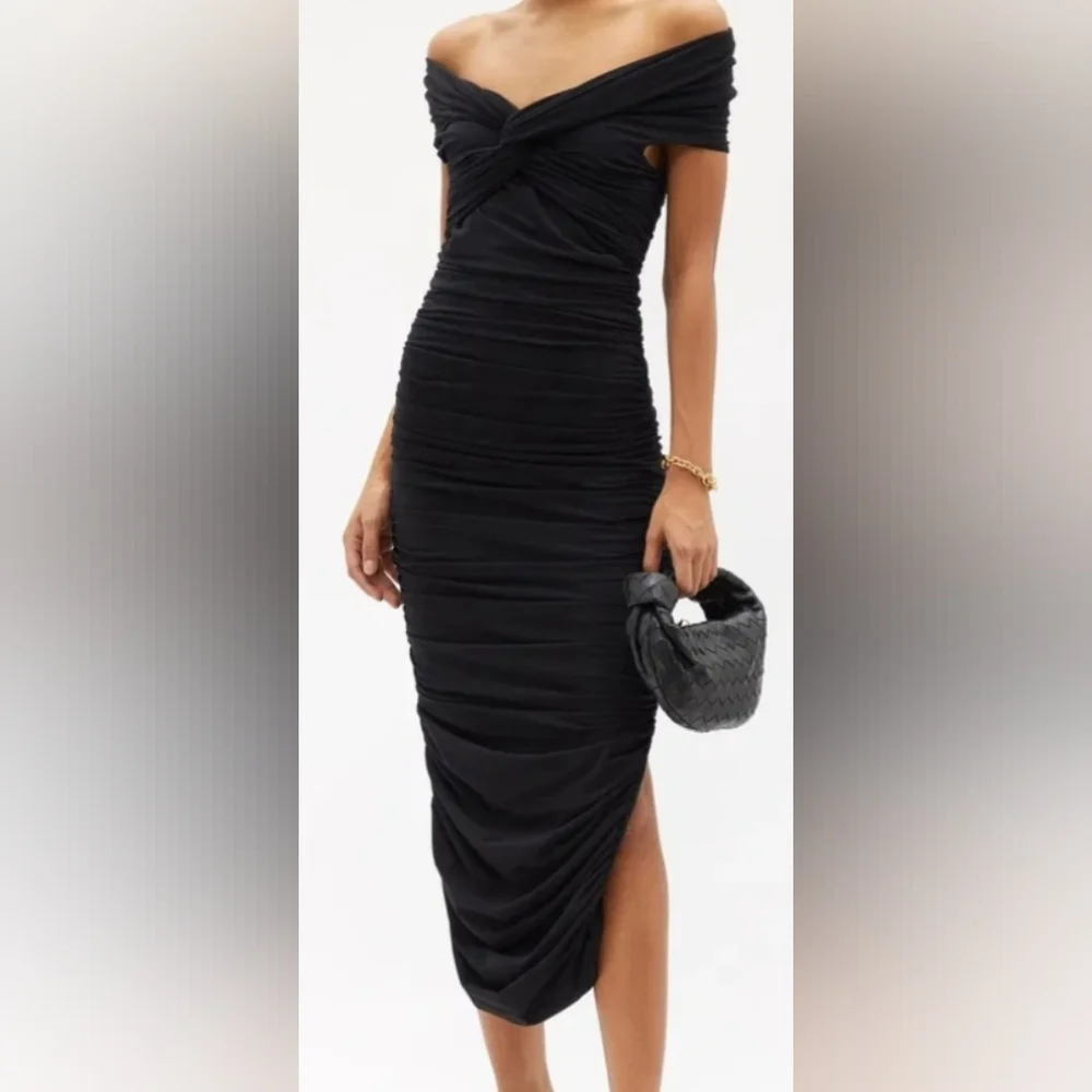 Khaite Black Spence dress in Italian stretch-cotton jersey Size Small - Picture 4 of 12